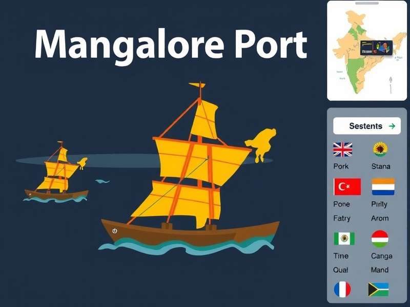 Mangalore Port Icon Cover - Indian Cargo Ships, Fishermen & Port Operations in a Coastal Setting
